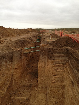Pipes in a trench Pipes in a trench